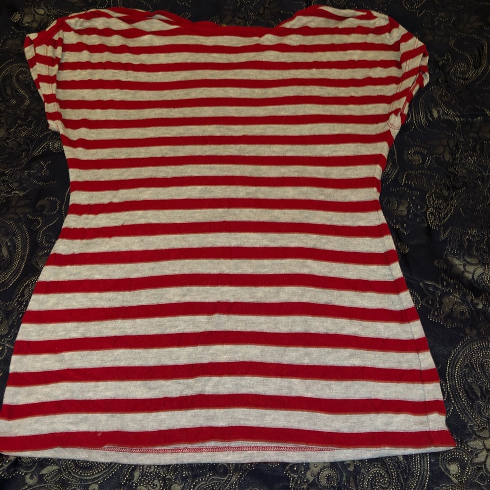 Striped Boat Neck Tee Sz M